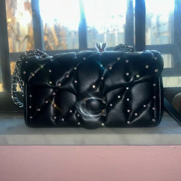 Coach Black Quilted Tabby 20 Chain Shoulder Bag - Picture 3 of 6